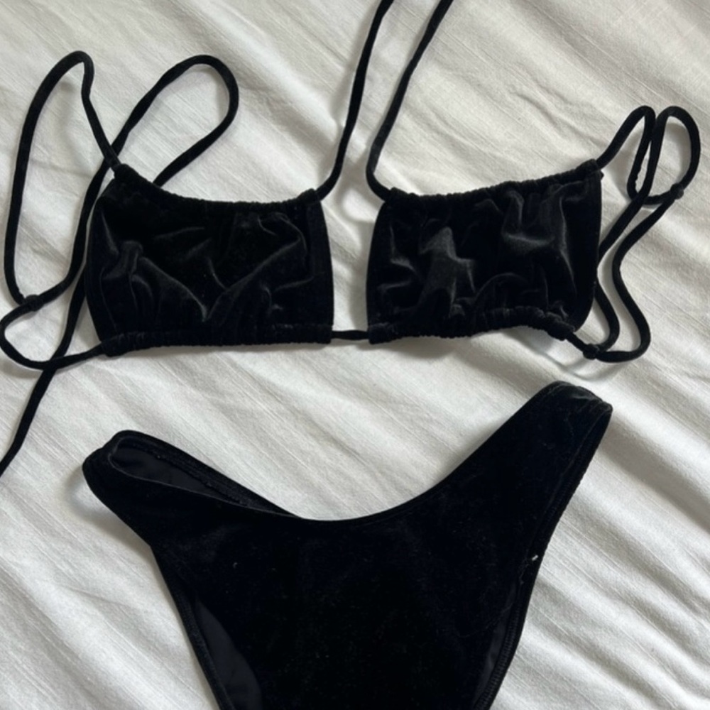 Black Velvet Pacsun Bathing Suit Top - Picture 2 of 4